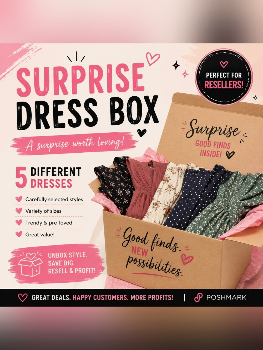Surprise Dress Box - Assorted Floral & Solid Dresses (5-Pack)